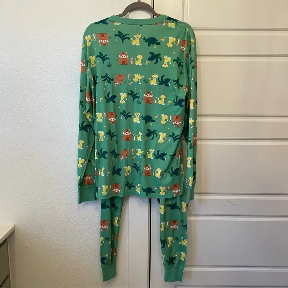 Hanna Andersson Green lion king Print Pajama Set
